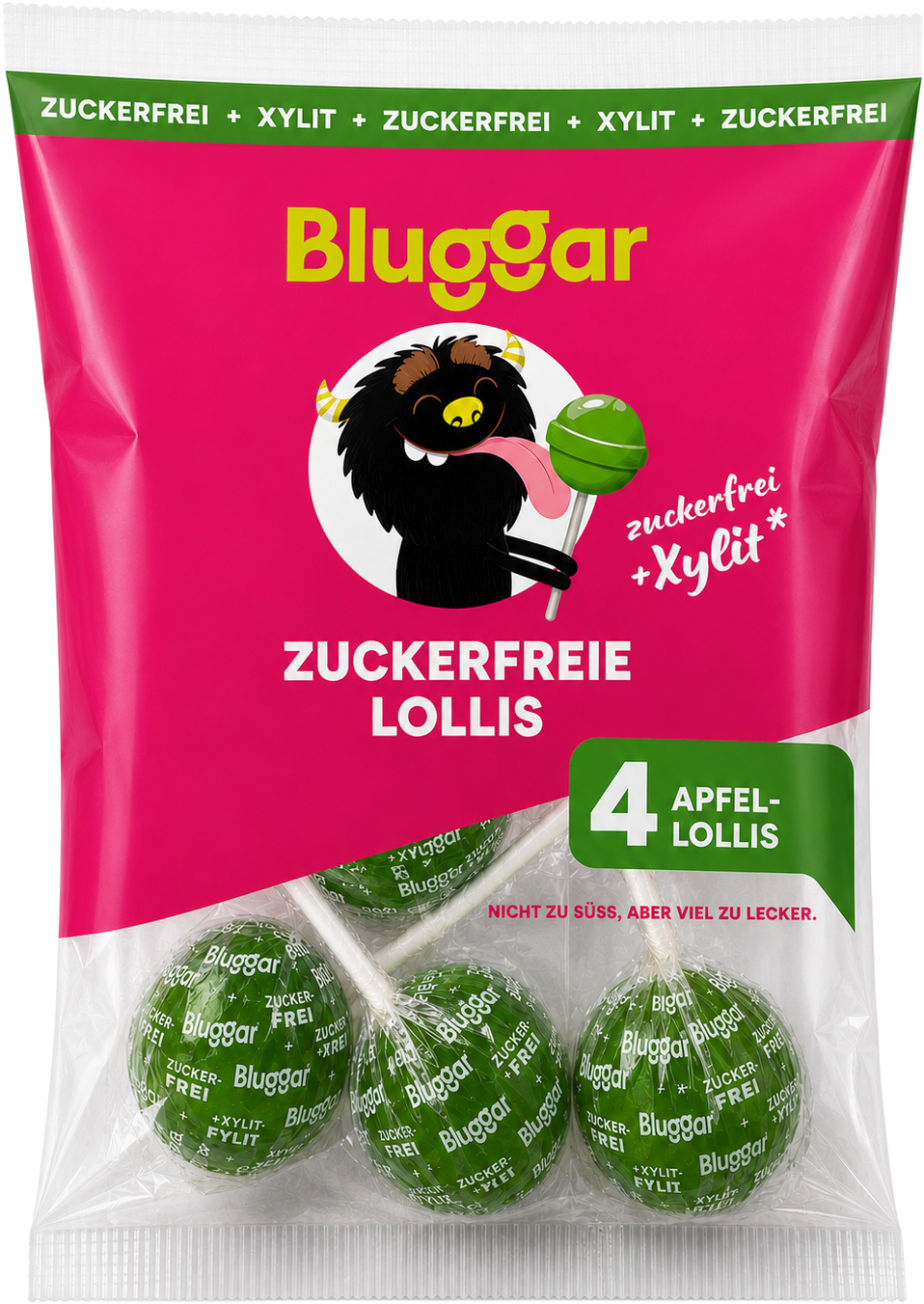Apfel Lollis im Beutel, zuckerfrei mit Xylit